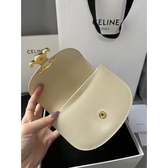380 Arc de Triomphe Tote Saddle Bag Milkshake White Mini Tote Bag Hardware is made of pairs of zp real thick gold plating technology customized pairs of version of cowhide leather playful and cute mini small bag with box packaging size 1551155cm