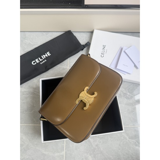 Genuine gold triumphal arch large caramel retro classic models hardware using the pair of zp real thick gold plating technology customized calfskin material texture full of points low-key luxury retro style closed eyes into how can not be wrong choice of 