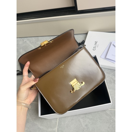 Genuine gold triumphal arch large caramel retro classic models hardware using the pair of zp real thick gold plating technology customized calfskin material texture full of points low-key luxury retro style closed eyes into how can not be wrong choice of 