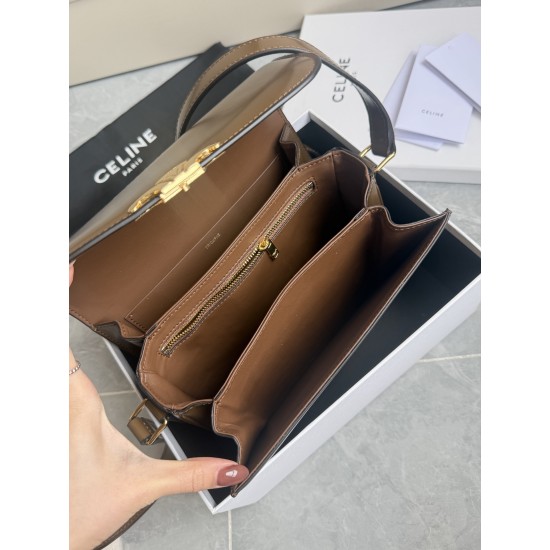 Genuine gold triumphal arch large caramel retro classic models hardware using the pair of zp real thick gold plating technology customized calfskin material texture full of points low-key luxury retro style closed eyes into how can not be wrong choice of 