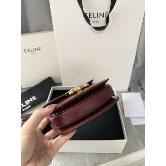 380 Arc de Triomphe Tote Saddle Bag Burgundy Mini Tote Hardware using pairs of zp real thick gold plating technology customized pairs of version of cowhide leather playful and cute mini small bag with box packaging size 1551155cm