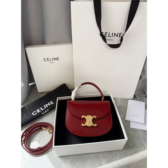 380 Arc de Triomphe Tote Saddle Bag Big Red Mini Tote Hardware using pairs of zp real thick gold plating technology customized pairs of version of cowhide leather playful and cute mini small bag with box packaging size 1551155cm
