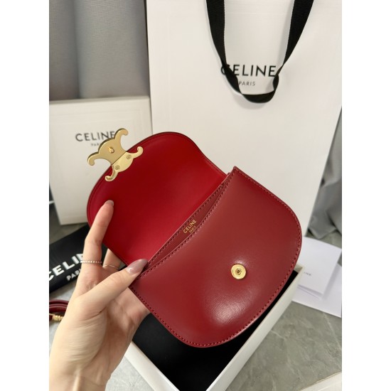 380 Arc de Triomphe Tote Saddle Bag Big Red Mini Tote Hardware using pairs of zp real thick gold plating technology customized pairs of version of cowhide leather playful and cute mini small bag with box packaging size 1551155cm