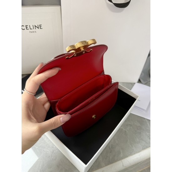 380 Arc de Triomphe Tote Saddle Bag Big Red Mini Tote Hardware using pairs of zp real thick gold plating technology customized pairs of version of cowhide leather playful and cute mini small bag with box packaging size 1551155cm