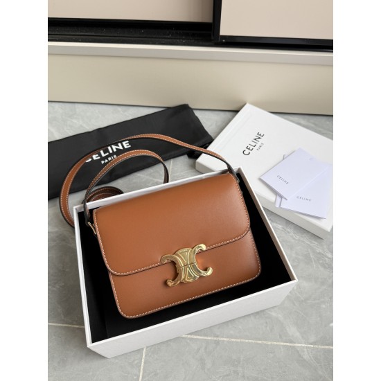 Genuine gold Triumph small plain brown popping models to attack hardware using to zp real thick gold plating technology custom calfskin material texture full of low-key luxury retro style closed eyes into how can not be wrong choice with the picture packa