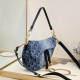 250 newest denim shipping large Dior saddle old flower thin shoulder strap palm print series with counter box large size 255 x 20 x 65 cm Be a classic with classics fashion is easy to pass classic always exist fashion is a cycle model 6677 saddle bag from