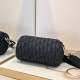 190 Original with tiger box Dior 2024 Early Spring New Inside with Inside Size OBLIQUE Printed Canvas Cylinder Bag Black Cloth and Black Calfskin Adjustable Removable Shoulder Strap Full Logo Logo Details Unisex Model CD1087 Size 211313cm