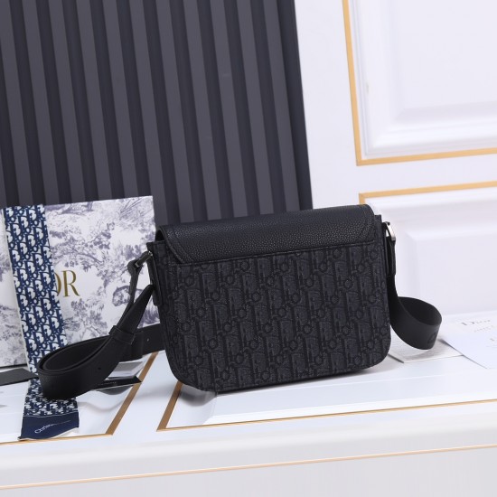 Lot 240 Original Black Fabric Issued Top quality original This mini saddle messenger bag is smart and stylish crafted in black grained cowhide leather with a flap and DIOR logo highlighting the sophisticated appeal of the saddle bag Spacious interior comp