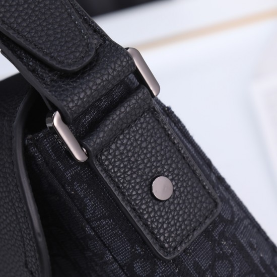 Lot 240 Original Black Fabric Issued Top quality original This mini saddle messenger bag is smart and stylish crafted in black grained cowhide leather with a flap and DIOR logo highlighting the sophisticated appeal of the saddle bag Spacious interior comp