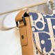 NEW SHIPPING 260 ORIGINAL BLUE FABRIC FEATURED TOP OF THE LINE WITH LEATHER ORIGINAL This mini saddle messenger bag is smart and stylish, crafted in black grained cowhide leather with a flap closure and the DIOR logo to emphasize the sophistication and ch