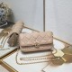 200 WITH BOX LADY DIOR MOBILE POUCH Almond with gold claspThis Lady Dior cell phone pouch is elegantly crafted in creamy white sheepskin leather with rattan check pattern and removable light gold finish metal DIOR charm with detachable chain with resin be