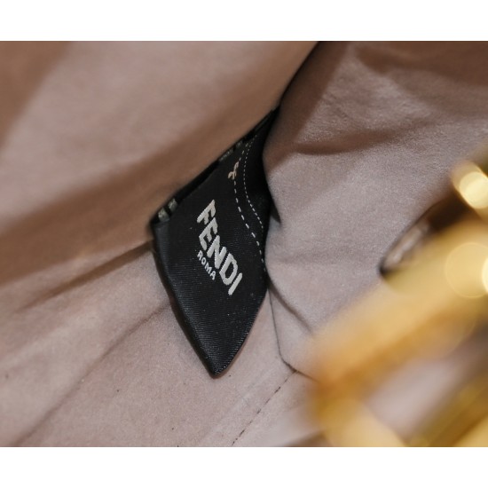 Model 3309320NEWFendi's iconic Peekaboo ISeeU medium handbag in full-grain leatherLarge, hand-stitched sides with classic twist locksFrom the outside, you can see the full-grain leather lining in the same colorTwo compartments separated by a rigid divider