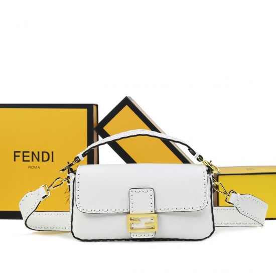 290 FirecrackersFendi BaguetteMedium baguetteCuoio RomanoMade of cowhide leatherHand-stitched and embellished with FF claspFeatures a front flap with magnetic closureInterior compartment with zippered pocketFeatures a leather Selleria seal with gold-tone 