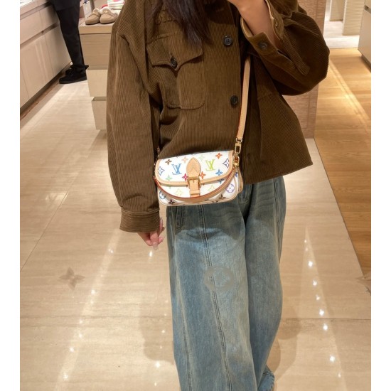 Nano Diane Baguette Handbag Donkey Home M14194 White White Color Takashi Murakami Model Figure