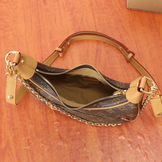 210 Original Upgraded Nicolas Ghesquire Traces his roots to the Croissant bag from the Louis Vuitton archives for the Spring 2022 collection Loop Half Moon Baguette Bag Compact shape to fit the body's rhythms Zippered front pocket with rounded LV zipper h