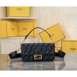 230 Model 8890Iconic BaguetteMedium baguette chenilleMaterialsPrinted with gold FF patternDecorated with color coordinating leather detailsStrapSuede fabric interiorVintage gold hardwareHandbag with removable handles and shoulder strapCan be carried over 