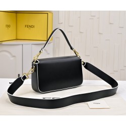 220Fendi BaguetteMedium baguette handbag from the Monster Collection embellished with FF original red buckleFeatures a front flap with magnetic closureInterior compartment with zipper pocketLeather Selleria seal with gold-tone finishMetal hardwareFeatures