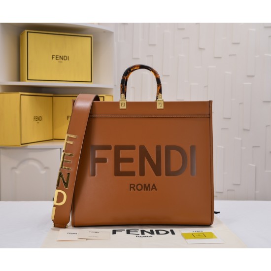 Large 280FI TOTE Tote Sunshine Handbag Leather Simple Letter LOGO Design Amber Double Handle is the biggest focus of the whole bag Single twisted on the very aura also does not strangle the hand Overall retro sense is super suitable for like retro style o