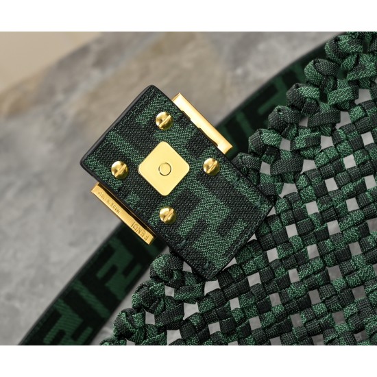 260 Now FI New Old Flower Woven Baguette Iconic Baguette Medium Handbag with Flap Design with FF Magnetic Buckle Closure FF Jacquard Fabric Woven Strap Superb on the body to see the highest rate of pieces can be a variety of vintage with the classic style