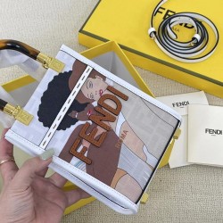 Upgraded batch 280 first batch in stock FENDI artist fashion illustration 2022 spring and summer series handbags this season works from the 20th century fashion illustrator Antonio Lopez's work to get inspired by the canvas a colorful girl illustration th