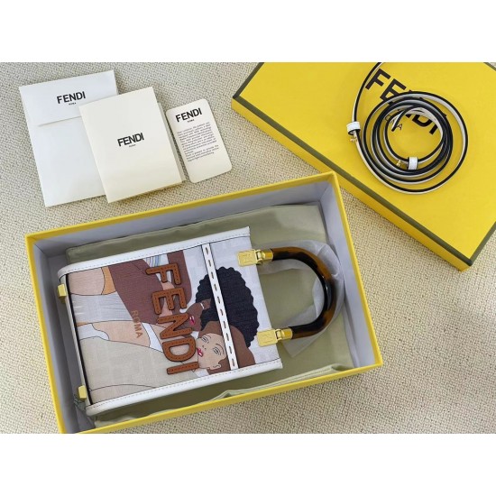 Upgraded batch 280 first batch in stock FENDI artist fashion illustration 2022 spring and summer series handbags this season works from the 20th century fashion illustrator Antonio Lopez's work to get inspired by the canvas a colorful girl illustration th