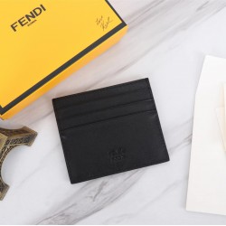 Brand FENDI Fendi style Slim full black card case Item No. 2020568 color black lemon yellow material head imported nappa cowhide size 1059FENDI short clip card case Introduction 20 years of spring and summer of the latest handbags using head imported napp