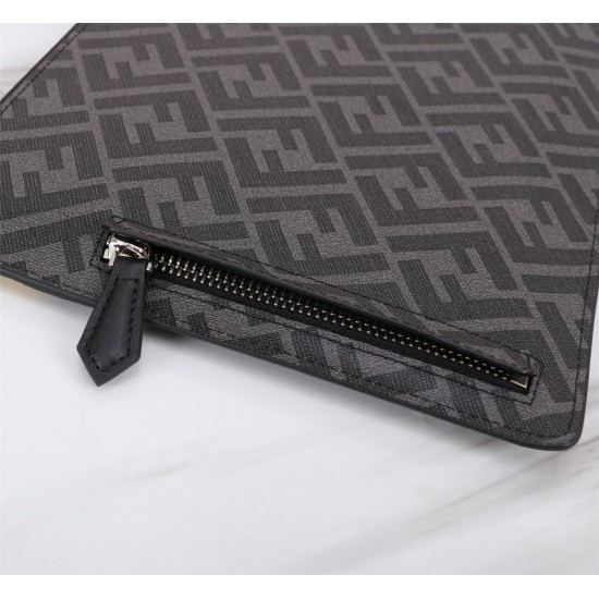 Brand FENDI Fendi model number organ PVC yellow handbag Item No. 168568 color black size 30202 material head layer imported nappa cowhide double letters PVC FENDI pouch Fendi handbag super explosive models to come pulling the first layer of nappa cowhide 