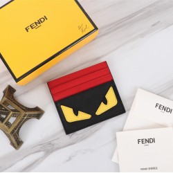 Brand FENDI Fendi style Slim yellow card case Item No. 2020568 color black material head layer imported nappa cowhide size 1059FENDI short clip card bag Introduction spring and summer the latest card case using head layer imported nappa cowhide cute doubl