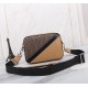 Brand FENDI Fendi model number PVC black stripe camera bag color brown size 23165 material head layer imported nappa cowhide double letters PVC FENDI pouch Fendi men's bag super explosive models to come pull the head layer nappa cowhide hand-stitched fine