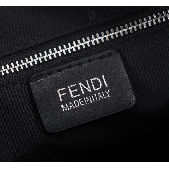 Brand FENDI Fendi model number PVC black stripe camera bag color brown size 23165 material head layer imported nappa cowhide double letters PVC FENDI pouch Fendi men's bag super explosive models to come pull the head layer nappa cowhide hand-stitched fine
