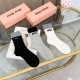 99 with packaging a box of three pairs of miumiu miu high quality super pop models net red socks miu family official website synchronization ornaments letters mid-calf socks ins star net red recommended hot to the extreme cotton material thin soft breatha