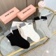 99 with packaging a box of three pairs of miumiu miu high quality super pop models net red socks miu family official website synchronization ornaments letters mid-calf socks ins star net red recommended hot to the extreme cotton material thin soft breatha