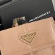 PRADA Prada oiled and enameled metal triangle logo snap closure Leather card case Regular Women's No. 312 Color Black Pink Gray