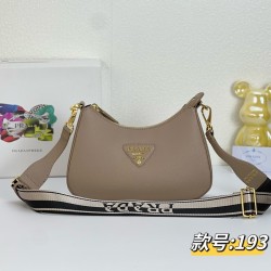 290 Seasonal new Prada Prada 2023 new VITELLODAINO shoulder SOFT crossbody bag men and women's classic outlook on the future fashion and hundred hitched on the body and A and valiant must-enter models Model 1BH193 Size 2516
