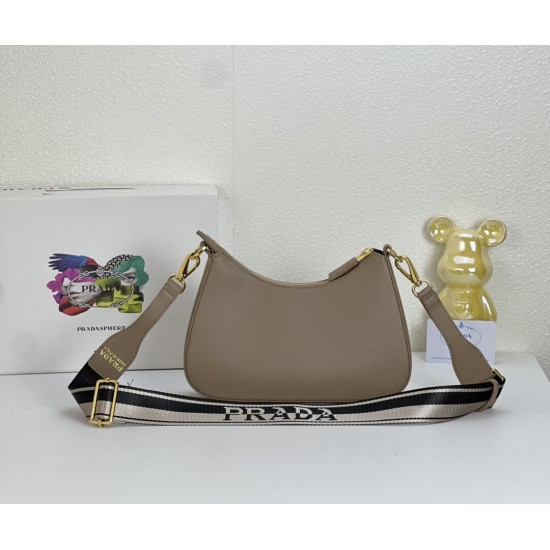 290 Seasonal new Prada Prada 2023 new VITELLODAINO shoulder SOFT crossbody bag men and women's classic outlook on the future fashion and hundred hitched on the body and A and valiant must-enter models Model 1BH193 Size 2516
