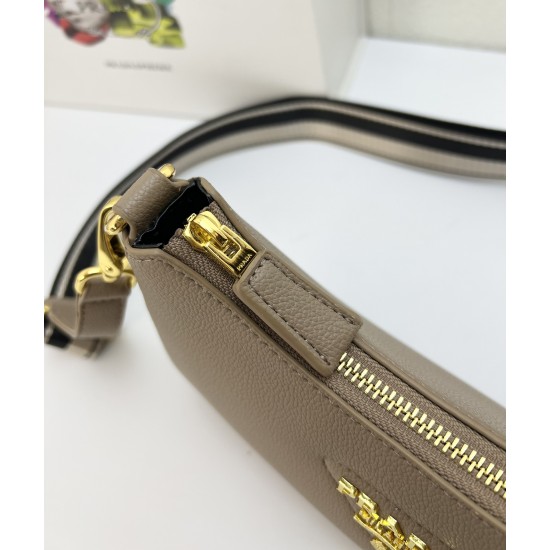 290 Seasonal new Prada Prada 2023 new VITELLODAINO shoulder SOFT crossbody bag men and women's classic outlook on the future fashion and hundred hitched on the body and A and valiant must-enter models Model 1BH193 Size 2516