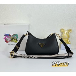 290 Seasonal new Prada Prada 2023 new VITELLODAINO shoulder SOFT crossbody bag men and women's classic outlook on the future fashion and hundred hitched on the body and A and valiant must-enter models Model 1BH193 Size 2516