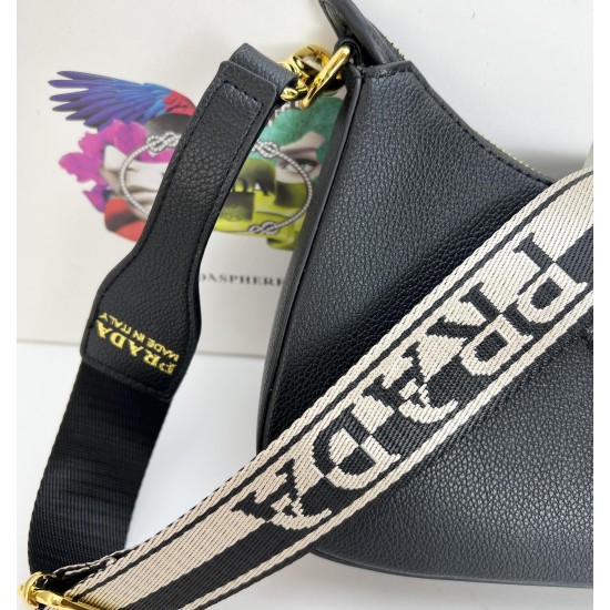 290 Seasonal new Prada Prada 2023 new VITELLODAINO shoulder SOFT crossbody bag men and women's classic outlook on the future fashion and hundred hitched on the body and A and valiant must-enter models Model 1BH193 Size 2516