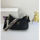 290 Seasonal new Prada Prada 2023 new VITELLODAINO shoulder SOFT crossbody bag men and women's classic outlook on the future fashion and hundred hitched on the body and A and valiant must-enter models Model 1BH193 Size 2516