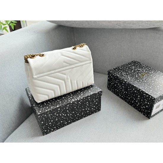 130 Heaven and earth cover size2517 Saint Laurent YSL LOULOU insignia envelope bag chain bag crossbody shoulder bag cloud bag the more you look the more temperament leisure business can be managed fairies come to take it home fashionable instantly to be p