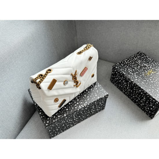 130 Heaven and earth cover size2517 Saint Laurent YSL LOULOU insignia envelope bag chain bag crossbody shoulder bag cloud bag the more you look the more temperament leisure business can be managed fairies come to take it home fashionable instantly to be p