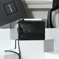 250YSL crocodile pattern Prince Wen the same models continue to burst in the special cowhide pressure three-dimensional pattern imported electroplating antique silver hardware street photography talisman tracking focus practical classic models temperament