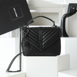 260 black black buckle counter demon models SaintLaurentSLP counter latest version of the market exclusive imported leather original leather goat grain hand-embroidered V line super silky soft comfortable bag shape exquisite practical pocket YSL gold buck