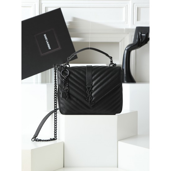 260 black black buckle counter demon models SaintLaurentSLP counter latest version of the market exclusive imported leather original leather goat grain hand-embroidered V line super silky soft comfortable bag shape exquisite practical pocket YSL gold buck