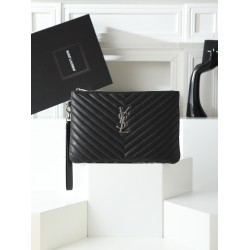 180 Black Silver YSL Market Exclusive Beaten and molded to order The highest version of the market strong YvesSaintLaurent embroidery line handbag Italian calfskin hand feel super The first in the market Size 30Cm Model 1850