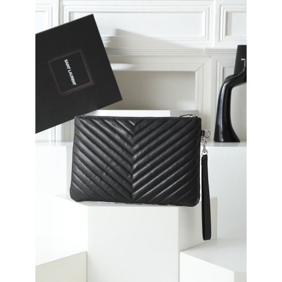 180 Black Silver YSL Market Exclusive Beaten and molded to order The highest version of the market strong YvesSaintLaurent embroidery line handbag Italian calfskin hand feel super The first in the market Size 30Cm Model 1850