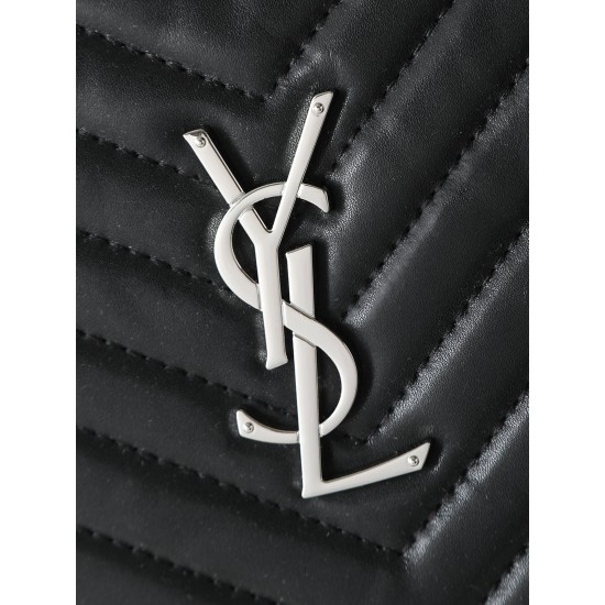 180 Black Silver YSL Market Exclusive Beaten and molded to order The highest version of the market strong YvesSaintLaurent embroidery line handbag Italian calfskin hand feel super The first in the market Size 30Cm Model 1850