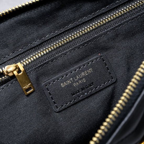 160 Gold Buckle YSL Market Exclusive Beaten and molded to order The highest version of the market strong YvesSaintLaurent Embroidery Line Clutch Italian calfskin Leather Handle Super The first in the market to be launched Size 30Cm Model 1850