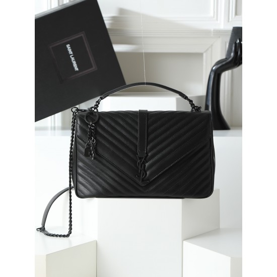 290 black black buckle counter demon models SaintLaurentSLP counter latest version of the market exclusive imported leather original leather goat grain hand-embroidered V line ultra-smooth soft and comfortable bag shape exquisite practical pocket YSL gold