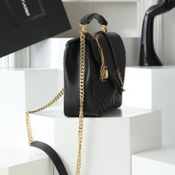 290 black gold buckle counter demon models SaintLaurentSLP counter latest version of the market exclusive imported leather original leather goat grain hand-embroidered V line ultra-smooth soft and comfortable bag shape exquisite practical pocket YSL gold 